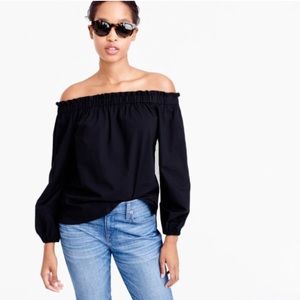 J. Crew Poplin Off-the-Shoulder Top